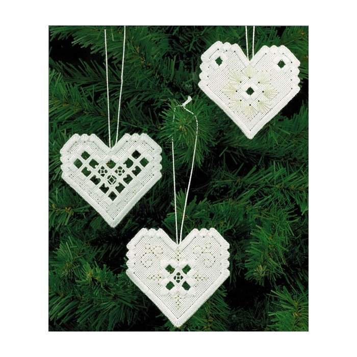 Hardanger Hearts Ornament Kit