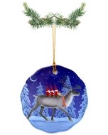 Tomtar on Reindeer Ceramic Ornament