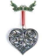 Acanthus Heart Pewter Ornament
