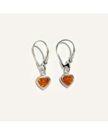 Amber Heart Earrings