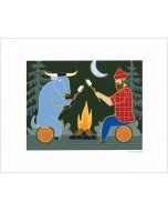 Babe and Paul at the Campfire Print