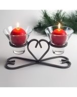 Danish Iron 3 Heart Candleholder