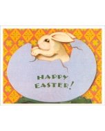 Vintage Easter Card - Bunny in Egg