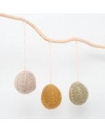 Embroidered Egg Ornaments Clay