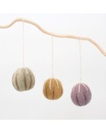 Embroidered Striped Egg Ornaments