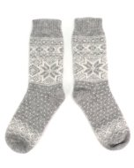 Gray Selbu Style Wool Socks
