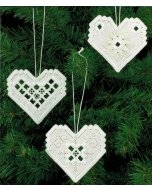 Hardanger Hearts Ornament Kit 