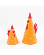 Jussi and Gillis Yellow Polka Dot Roosters
