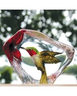Mats Jonasson Hummingbird Crystal Block