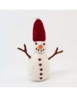 Felt Red Hat Snowman Ornament