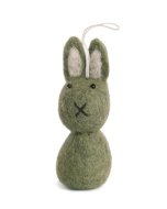 Small Felt Bunny Ornament - Green