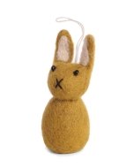 Small Felt Bunny Ornament - Yellow