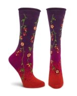 Tibetan Flowers Fuschia Socks