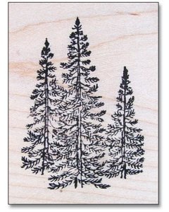 Mini Forest (3 Trees) Rubber Stamp