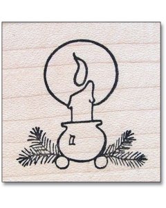 Swedish Ball-Footed Candleholder Rubber Stamp