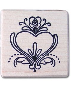 Floral Heart Rubber Stamp
