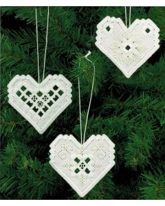 Hardanger Hearts Ornament Kit 