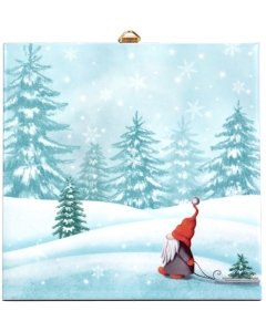 Tomte and Sled Tile