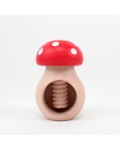 Wood Mushroom Nutcracker Painted
