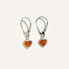 Amber Heart Earrings