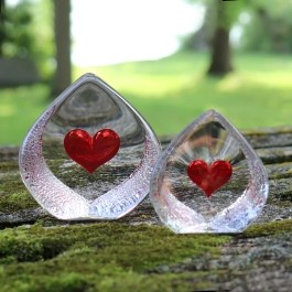 Mats Jonasson Heart Crystal Block