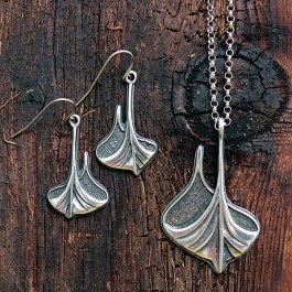 Viking Ship Necklace Earrings