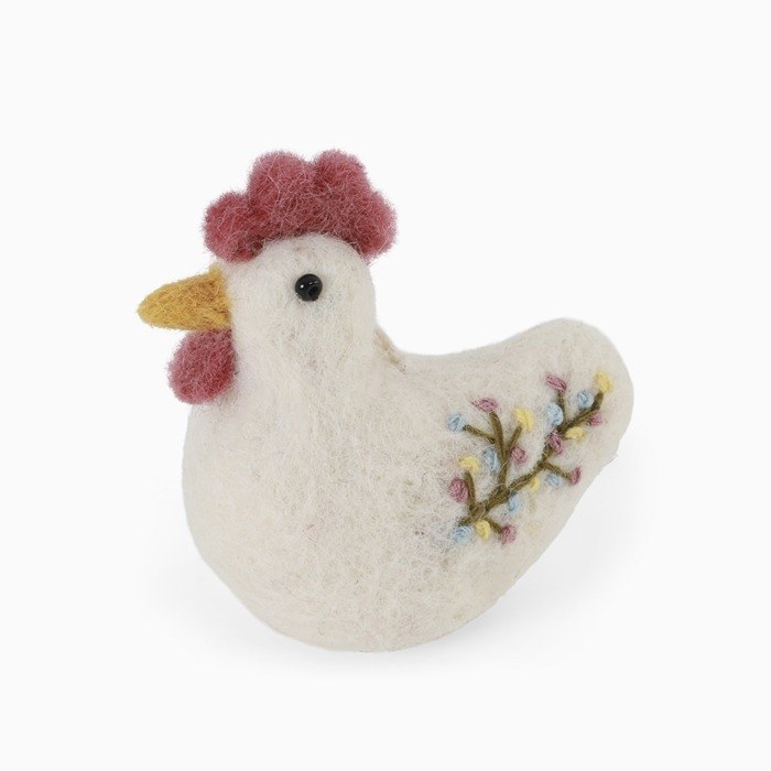 Felt Rooster with Embroidery - Thumbnail 3