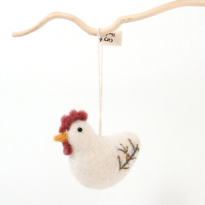 Felt Rooster with Embroidery - Thumbnail 5