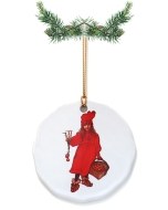 Apple Girl Ceramic Ornament