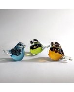 Bianco Blu Glass Birds