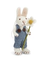 Small Bunny with Blue Pants & Flower