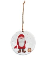 Happy Tomte Ceramic Ornament