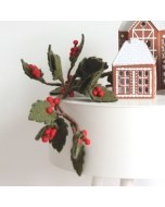 Large Felt Holly Branch 24"