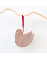 Natural Round Bird Ornament