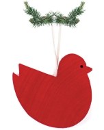 Red Round Bird Ornament