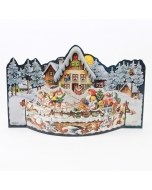 Santa in Sleigh with Elves Advent Calendar