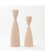 Sleek Wood Candlestick - Natural