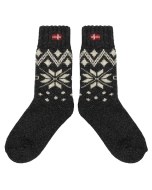 Wool Snowflake Socks - Charcoal