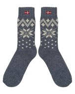 Wool Snowflake Socks - Denim