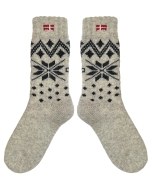 Wool Snowflake Socks - Natural