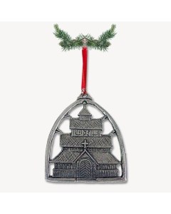 Stave Church Pewter Ornament
