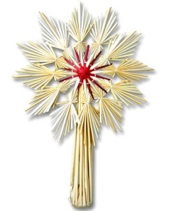 Red Center Star Straw Tree Topper