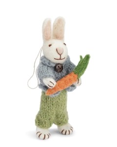 Small Bunny with Blue Jacket and Carrot