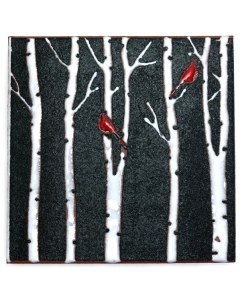 Cardinals in Birch Tile