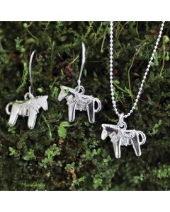 Dala Horse Necklace and Earrings
