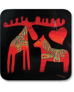 Dala Moose and Horse Trivet