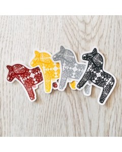Dala Horse Stickers 4 Pack