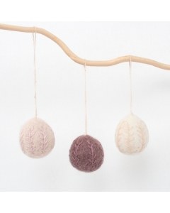 Embroidered Egg Ornaments Rose
