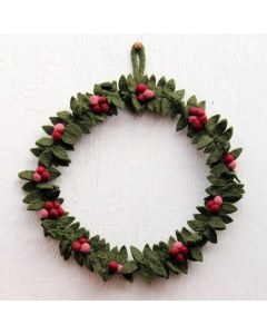 Felt Wreath with Red Berries