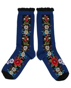 Ozone Navy Folklore Socks